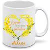 Generico Tazza mug in ceramica personalizzabile per la festa della donna mimosa Colazione Latte thè Mug Relax donne amiche moglie 8 marzo simpatia idea regalo per celebrare le donne