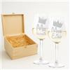 fashwork - Coppia Calici Vino Personalizzabili Mr & Mrs, Calici Personalizzati da 50 cl, bicchieri vino rosso o prosecco - Idee Regalo Anniversario, Regalo Matrimonio e scegli la scatola regalo