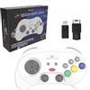 Retro-Bit SEGA Saturn Pro Wireless Controller Nintendo Switch 2.4 GHz - Saturno e ricevitore USB incluso, edizione bianca