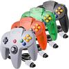Miadore - Confezione da 4 controller Classic N64 con joystick aggiornato (nero/grigio/arancione trasparente/verde trasparente)