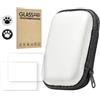 Generico Custodia per R36S/R35S/RGB20S, borsa per console di gioco, custodia rigida antiurto per console portatile con pellicola protettiva e copritastiera (2 pezzi+bianco)