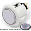 Fushseylina (8PCS 30MM pulsante bianco con LED bianco) Originale Qanba Illuminato Pulsante 30mm Qanba Sanp In LED Pulsanti per Arcade Macchina FAI DA TE Cabinet Machine JAMMA