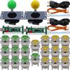 SJ@JX Arcade Game 2 Player Controller DIY Kit Microswitch Button 4&8 Way Joystick Zero Delay USB Encoder Fighting Stick Handles Console for PC MAME Raspberry Pi Retropie