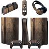 PDURMBUAB Nessuna Schiuma Nessuna Bolla Design Del Legno Per PS5 Adesivi Pelle Decalcomania Copertina InVinile Corpo Pieno Console Controller Per PS 5