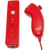 SATKIT Pack Controller Telecomando con Motion Plus Integrato e Nunchuck Compatibile Rosso per Console