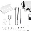 Geekria Kit di montaggio a parete 6in1compatibile con console sottile SONY Playstation5,piastra e supporto digitale in metallo,con cavo di ricarica magnetico 2in1/gancio per cuffie/telecomando(bianco)