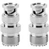 LiebeWH Spina Maschio BNC a UHF SO239 PL-259 Jack Femmina Adattatore Coassiale RF Connettori in Ottone Durevoli per Radio Tektronix Agilent R&S 2 Pezzi Argento 1,3 Pollici per Scanner Radio e