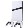 Generico Staffa di supporto a parete per PS5 Pro/ps5 Slim Digital Edition e Disc Edition, base per appendere la console al muro con supporto per controller, organizzatore per console di gioco (Bianco)