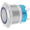 Xiuganpo Interruttore a Pulsante Autobloccante in Metallo a 4 Pin con Luce Ad Anello IP65 per la Modifica Dell'auto della Nave, Interruttore in Metallo 2 Pezzi (220VAC)