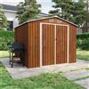 Parama Casetta da giardino in acciaio zincato effetto legno 2,56x2,56xh2,16m - 111kg - 6,55 metri quadri