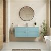 Parama Mobile bagno sospeso 120cm quattro cassetti carta da zucchero cannettato con lavabo bianco lucido | Tigua