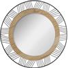 WELL HOME MOBILIARIO & DECORACIÓN Well Home - Specchio Rotondo da Parete, Legno e Metallo, Diametro 45 cm - Elegante e Funzionale
