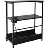 Relaxdays Tavolino Relaxdays con Presa elettrica e Porte USB, 2 Ripiani e vano per riviste, HLP: 58x45x18 cm, Comodino, Nero