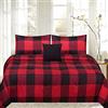 Sweet Home Collection Set copripiumino reversibile con stampa 4 pezzi, per letto matrimoniale/matrimoniale, colore: bufalo