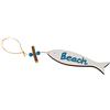 Mopec Bianco Ciondolo Legno Pesce Beach 4x30 cm Confezione da 12, Taglia Unica