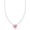 THOMAS SABO Collana con ciondolo a forma di cuore rosa in argento Sterling 925 KE2211-051-9, misura unica, Argento sterling, Zirconia cubica