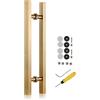 LSMKK LSMK Maniglia Porta Maniglione per Porta d'ingresso Oro, Robusto Acciaio, Scorrevole da Fienile/Hardware del Cancello di Vetro, Porta Interna della Doccia della Cucina, Length 50 cm (20inch)