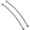 Luxvara 2 Tubo Flessibile 3/8 Pollice, Acciaio Inox 304 Tubo Armato per Rubinetto Bagno/Cucina 30cm - Flessibile Alta Pressione con Filetto per Lavello, Doccia e Caldaia