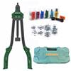 Jadever Rivettatrice Manuale Professionale da 16 per Inserti Filettati M3 - M12, con Valigetta, Pinza Rivettatrice per Inserti Filettati, 7 Mandrini Confezionati Singolarmente e 70 Dadi per Rivetti Inclusi