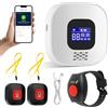 Luqixcey Pulsante di chiamata di emergenza per anziani, braccialetto WiFi di emergenza domestica per anziani, braccialetto di emergenza per pazienti e disabili, pulsante di allarme mobile