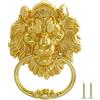 MOLIGOU Battente per porta a testa di leone, 15,7 cm, decorativo per porta d'ingresso, maniglia antica per leone (oro)