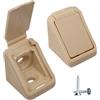 Diforma Set di 20 staffe per mensole beige 20 x 20 mm, giunti angolari per mobili, giunti angolari in plastica a 90 gradi, angolo retto, viti incluse (20, beige)