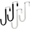LYMYWUJIN 4 ganci sopra la porta, sopra grucce, spessore in plastica per porte inferiori a 3,7 cm, come ganci sopra armadietti, appendiabiti (nero + bianco)