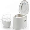 TangDao Toilette Portatile con Box Portaoggetti WC in Plastica a Doppia Tenuta Ispessita Rialzata adatta a Donne Incinte Anziani Pazienti