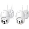 generico 2 PEZZI Telecamera PTZ WiFi Esterno Camera Wireless Smart con Speed Zoom per Sicurezza Esterna, Visione Notturna, Rilevamento del movimento