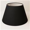 Generico 40 cm Cono Paralume, Tessuto di Cotone con PVC Bianco, Prodotto Artigianale, per Lampada da Tavolo, Piantana (Nero)