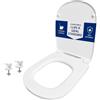 HYDRO HOME Copriwater Compatibile con I.LIFE A Ideal Standard, Sedile WC Slim in Duroplast Termoindurente Bianco, Chiusura Classica, Cerniere Regolabili con Fissaggio dall'Alto
