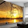 Generico Murale da Parete 3D Fotografia Di Paesaggi Tramonto Sul Lago Carta da Parati Fotografica, Giallo Murale da Parete in Tessuto Non Tessuto Poster Decorativo Design Moderno 500x280 cm (LxA) per Soggiorno