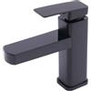 Bdneygtyr Rubinetto elettrico con indicatore di temperatura a LED, miscelatore lavabo, Bathroom Tap con design in acciaio inox, bobina in ceramica, rubinetto lavabo bianco nero G1/2 (nero)