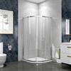 Acezanble Porta Scorrevole per Box Doccia Semicircolare Alto 195 cm Misura 90x90 cm in Vetro Temperato Trasparente da 6 mm Anticalcare Profilo Cromato Lucido