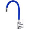 IMPALLI è casa IMPALLI Miscelatore Cucina A Canna Flessibile Girevole In Silicone Colorata Rubinetto Lavello Cucina Completo Di Flessibili Per Miscelatori Rubinetto Cucina 5X36X17 Cm (BLU ROYALE)