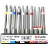 Wuerth Würth Assortimento di punte da 1/4 con clip per cintura, 10 pezzi, lunghezza 70 mm, codice articolo (0614250020)