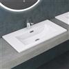 Mai & Mai Lavabo da Incasso 70X48X14cm, Lavandino Bagno Colossum02-700 da Minerale Fuso，Bianco
