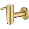 Generic Ottone Spazzolato Oro Rubinetto Lavatrice Montato a Parete Rubinetto Rame Rondella Bagno Rubinetto Mocio per Piscina Singolo Rubinetto Freddo