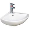 ONDÉE - Lavabo sospeso PIVOINE - Lavabo angolare per ottimizzare lo spazio - Vasca con troppo pieno e foro per rubinetto - Senza scarico né rubinetto - Larghezza 46cm - Bianco