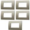 Electron 5 Placche, 4 moduli/posti, Compatibile Con Vimar Arke', bronzo, Placca rettangolari squadrate, Plastica di alta qualità, 100% compatibile con supporti e moduli originali