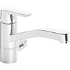 Hansa 52662293 lavello rubinetto/miscelatore monocomando, Hansapolo DN15 valvola di intercettazione, solo per acqua fredda Funzionamento erogatore orientabile (120 °/60 °), 12l/min, sporgenza: 216 mm