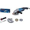 Bosch Professional Smerigliatrice angolare GWS 30-180 (KickBack Control e freno, interr. PROtection, incl. GWS 30-180 PB, chiave a due perni,dado di serraggio,cuffia di prot. regolabile,impugn.suppl.)