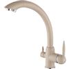 EGTink Rubinetto da cucina 3 vie,miscelatore da cucina girevole a 360°, 3 in 1, rubinetti da cucina in acciaio inossidabile, rubinetto per lavello da cucina con 2 uscite(Beige)
