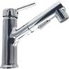 MAKA change your life quality MAKA Rubinetto Bagno Lavabo Alto Cromo Argento Lucido Miscelatore Bocca Estraibile 105 cm Getto Acqua Calda Fredda Zampillo Monocomando Comando Maniglia Singola Lavandino Cascata in Ottone Moderno