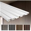 HEXIM Parete a lamelle Polistirene HDPS - rivestimento a lamelle pannelli acustici pannelli murali imitazione legno - (6 pannelli - texture legno grigio chiaro) Pannelli a parete soffitti interni