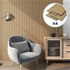 NEU.HOLZ Set di 4 Pannelli Fonoassorbenti Decorativi Isolamento Acustico per Parete e Soffitto Pannelli in Feltro Acustico PET con Listelli in MDF - Rovere Scuro