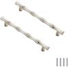 CONPHERON 2 Pezzi 128mm Maniglie per Armadio Maniglie per Mobili Cucina Lega di Zinco Bambù Forma Pomelli Porta (Argento)