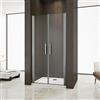 Shunwige AICA ITALY Box doccia per nicchia 140 cm x 195 cm, vetro temperato 6 mm, Chrome, alluminio e vetro