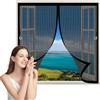 CHENMIAO Zanzariera Magnetica 136 x 50 cm Anti Zanzare Insetti, con Magneti Tenda Antizanzare Magnetica Finestra con Accessori, Goditi L'Aria Fresca per Porta Finestra, Nero