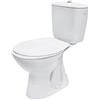 VBChome WC in ceramica da terra, set completo di design con cassetta, sedile WC in Duroplast per scarico orizzontale, collegamento acqua Atlantic